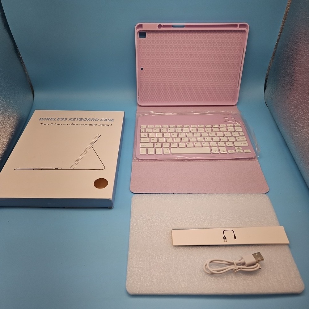 New! Hamile for iPad 9 3rd Gen Case with Keyboard 10.2 Inch Backlit Wireless